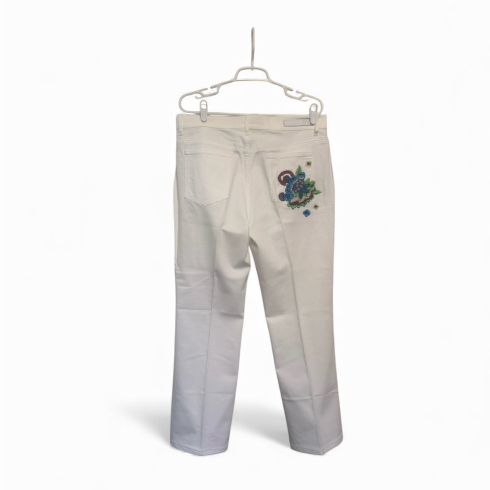 Escada Sport - White Straight Leg Embroidery Premium Designer Denim Size 46